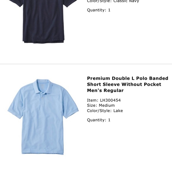 ❌SOLD!❌ L.L. Bean LIGHT BLUE “LAKE” Medium NWOT Men's Polo Short-Sleeve - Picture 6 of 6